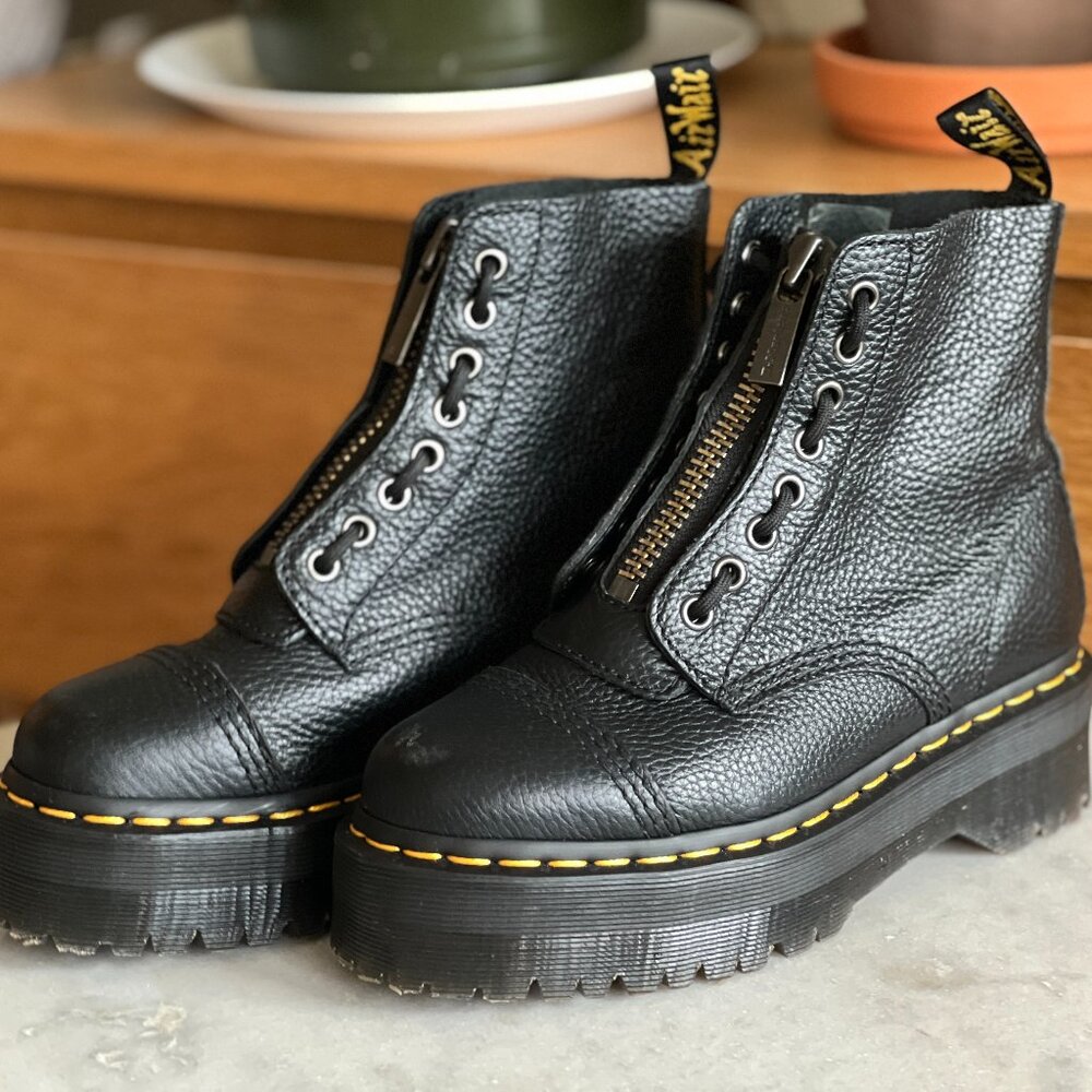 Dr. Martens Sinclair Black Leather Platform Boots
